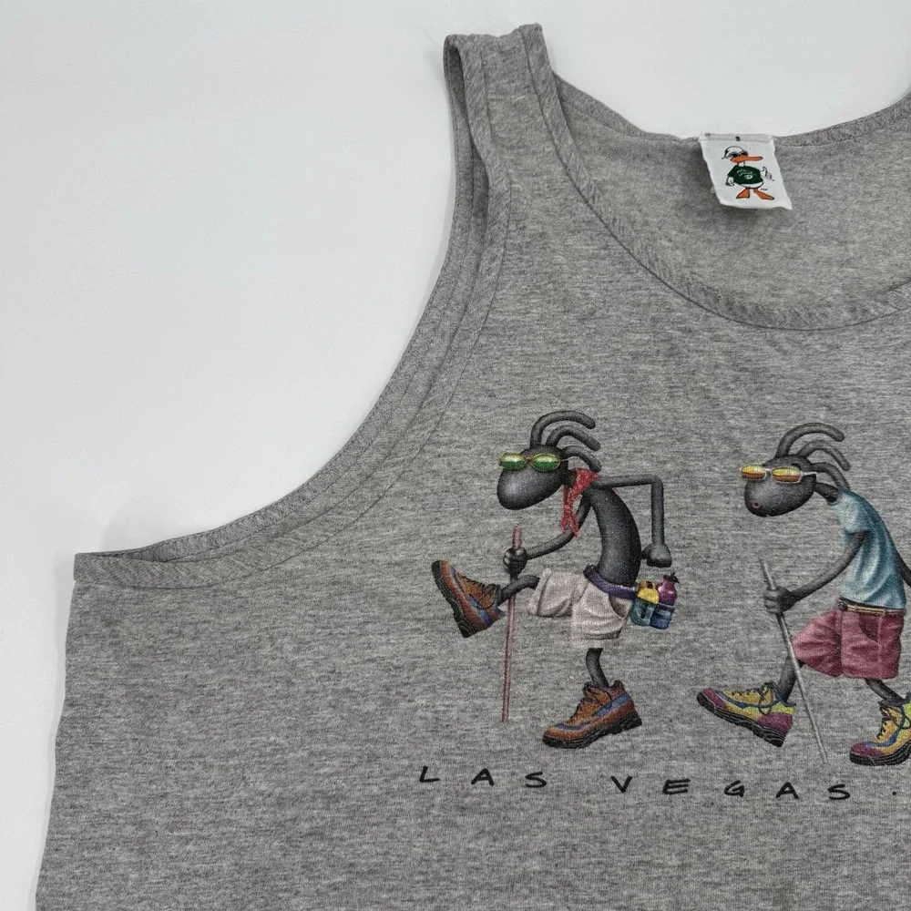 Duck Company Gray Las Vegas Nevada Joe Hiker‎ Characters Tank Top XL X-Large
